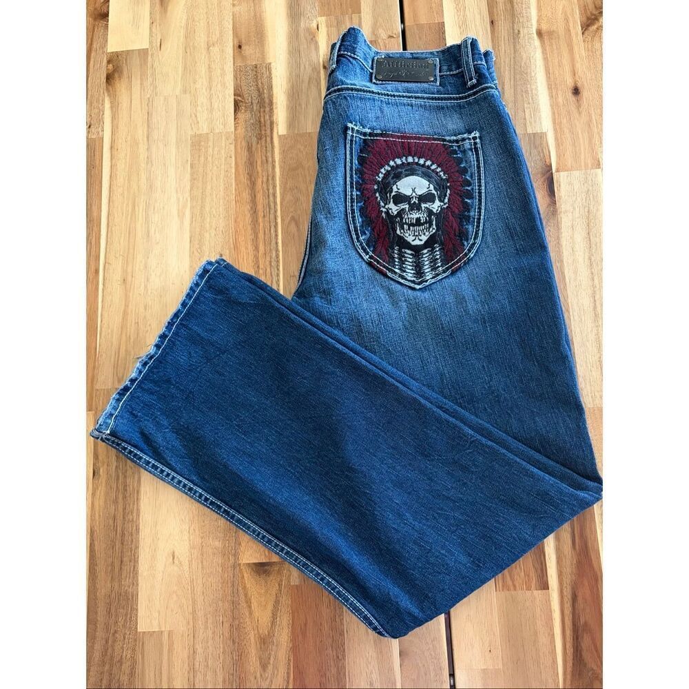 Vintage Affliction embroidered denim jeans
